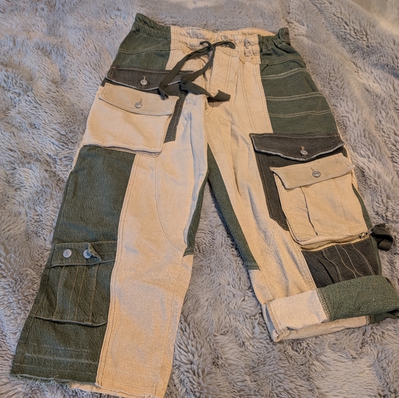 Free People Terra Utility Pant Size medium Slouchy Relaxed Fit Cropped NWOT - Picture 9 of 16